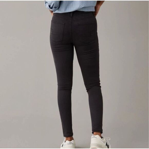 American Eagle Jegging Jeans Womens Size 2 Black Next Level Stretch Highest Rise - Picture 2 of 10